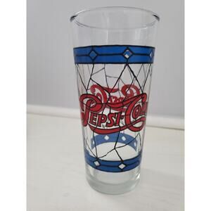 Vintage Pepsi Cola stained‎ glass Style tumbler